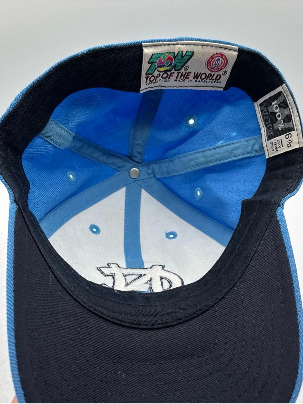 North Carolina Tarheels NCAA Top Of The World Men’s Blue Wool Size 6 7/8 Hat - Picture 8 of 8